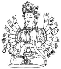 avalokitesvara B&W Foundations of Buddhism